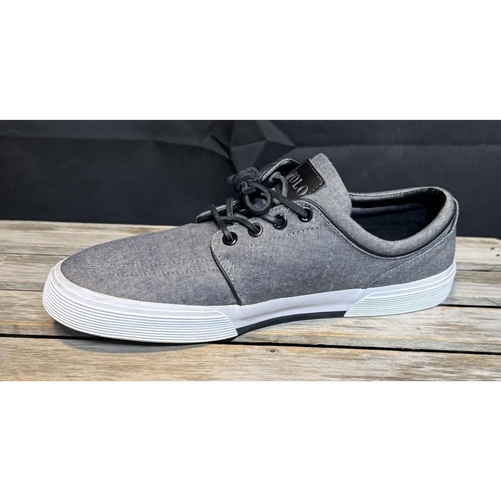 Polo Ralph Lauren Shoes Mens Size 9.5 Gray Chambray Faxon Low Casual Sneakers